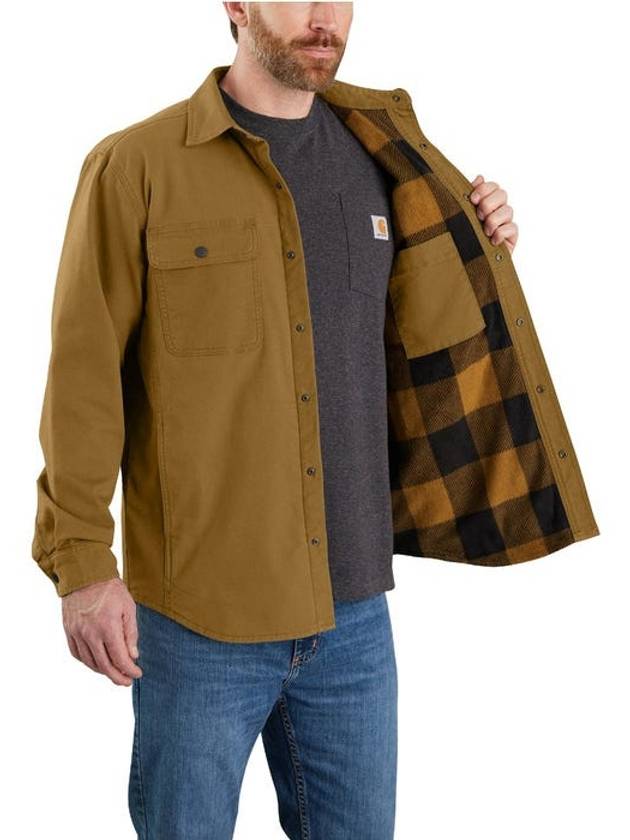 Relaxed fit canvas fleece lined shirt jacket - CARHARTT - BALAAN 3