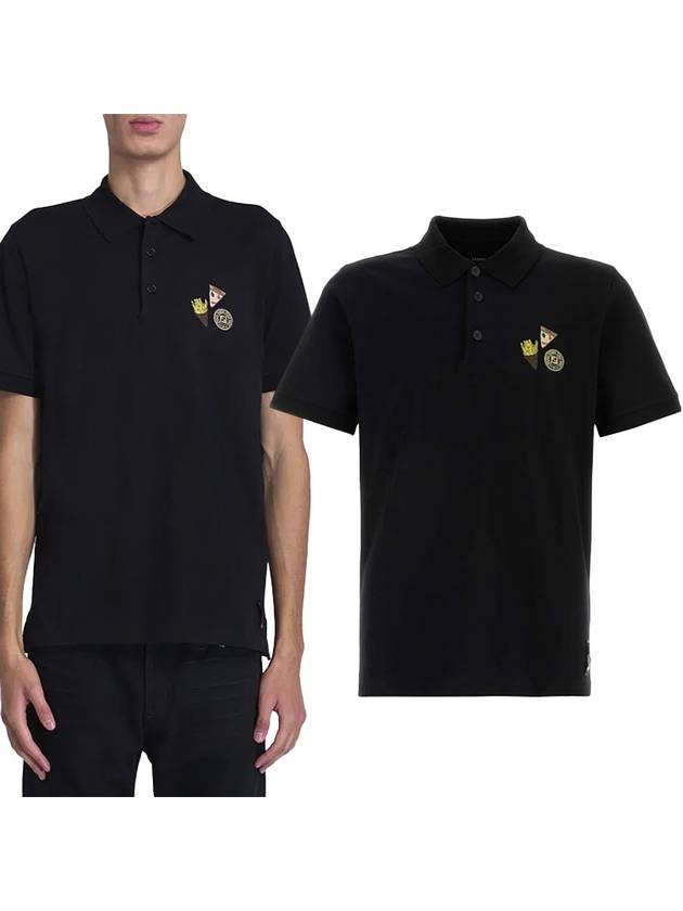 Fendilicious Short Sleeve Polo Shirt Black - FENDI - BALAAN 2