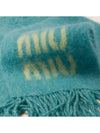 Logo Mohair Fringe Muffler Light Blue - MIU MIU - BALAAN 4