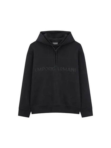 Men s Embroidered String Hooded Sweatshirt Black - EMPORIO ARMANI - BALAAN 1