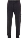 Waffen Patch Cotton Fleece Track Pants Black - STONE ISLAND - BALAAN 2