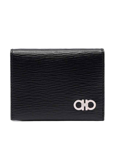 Gancini Card Wallet Black - SALVATORE FERRAGAMO - BALAAN 1