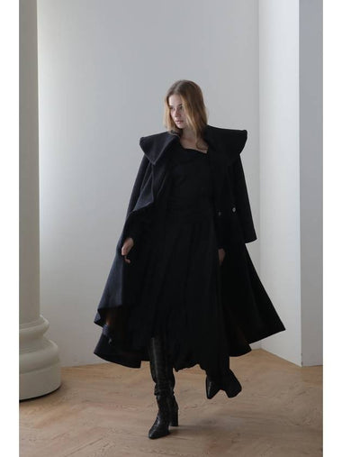 wide color unbalanced long coat - CAHIERS - BALAAN 1