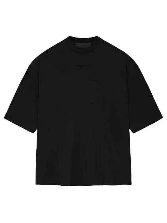 Logo Print Cotton Short Sleeve T-Shirt Black - FEAR OF GOD ESSENTIALS - BALAAN 1