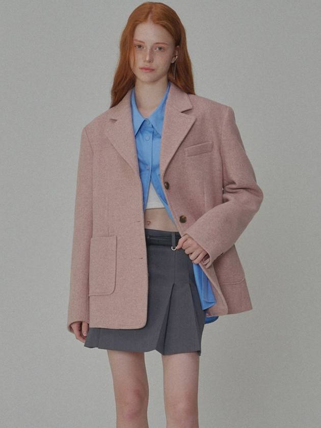 Pre ordered delivery on September 13th Over fit Wool Twill jacket Pink - OPENING SUNSHINE - BALAAN 1