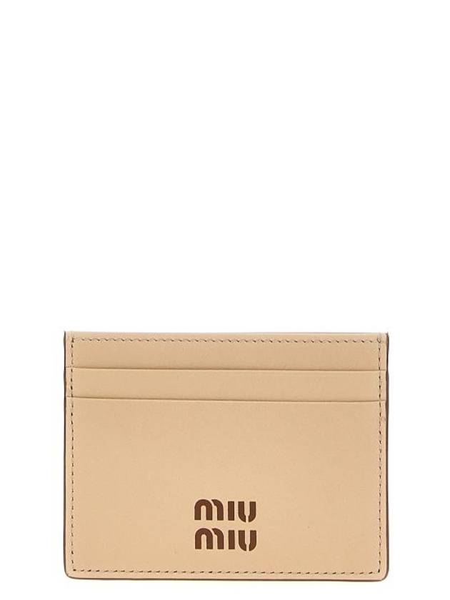 Logo Leather Card Wallet Code Cognac - MIU MIU - BALAAN 1