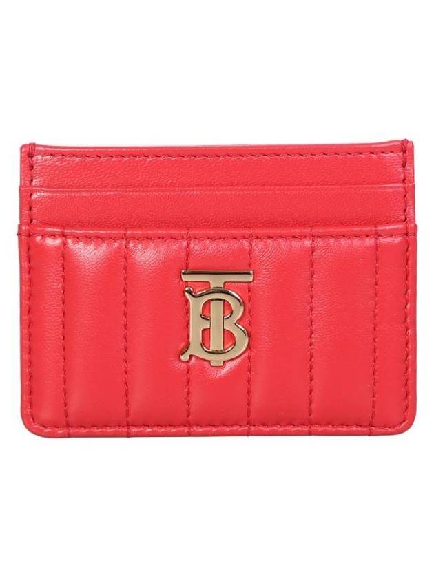 Lola Quilted Leather Card Wallet Bright Red - BURBERRY - BALAAN 1