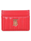 Lola Quilted Leather Card Wallet Bright Red - BURBERRY - BALAAN 1