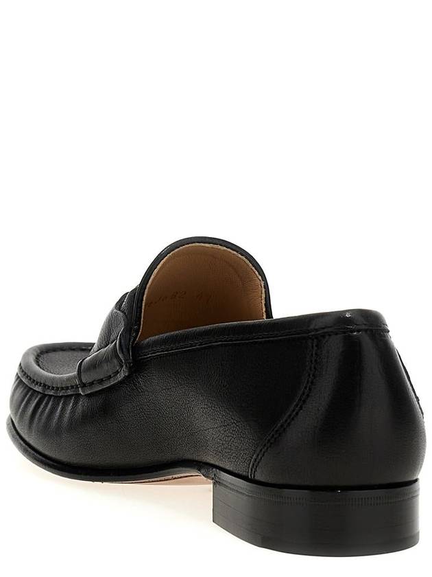 Garavani V logo signature leather loafers black - VALENTINO - BALAAN 4