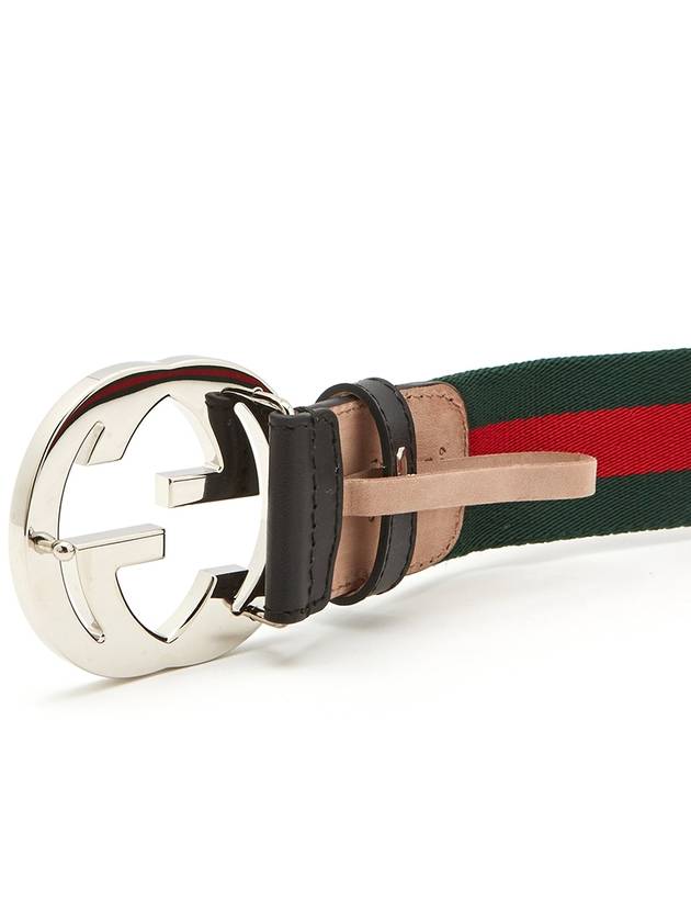 Interlocking G Buckle Web Belt Green - GUCCI - BALAAN 5