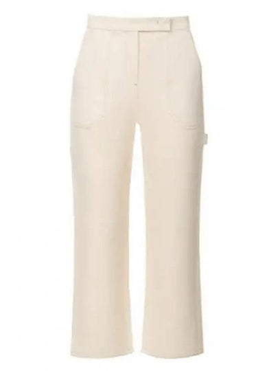 Alete Cropped Denim Straight Pants Ivory - MAX MARA - BALAAN 2