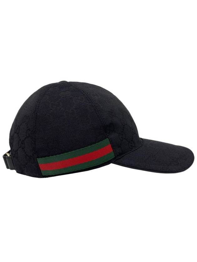 Original GG Web Supreme Canvas Baseball Ball Cap Black - GUCCI - BALAAN 3