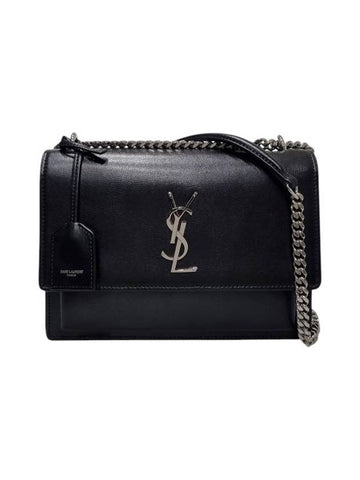 442906 Monogram Sunset Medium Silver Chain Shoulder Bag - SAINT LAURENT - BALAAN 1