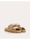 Nappa Leather Slippers Beige - PRADA - BALAAN 3