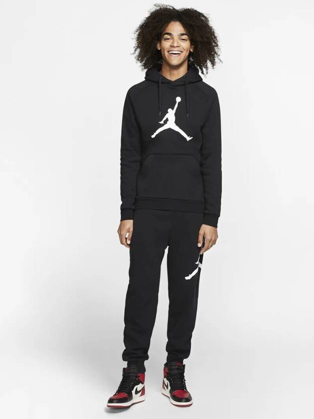 Jordan Jumpman Logo Fleece Pullover Hoodie Black - NIKE - BALAAN 7