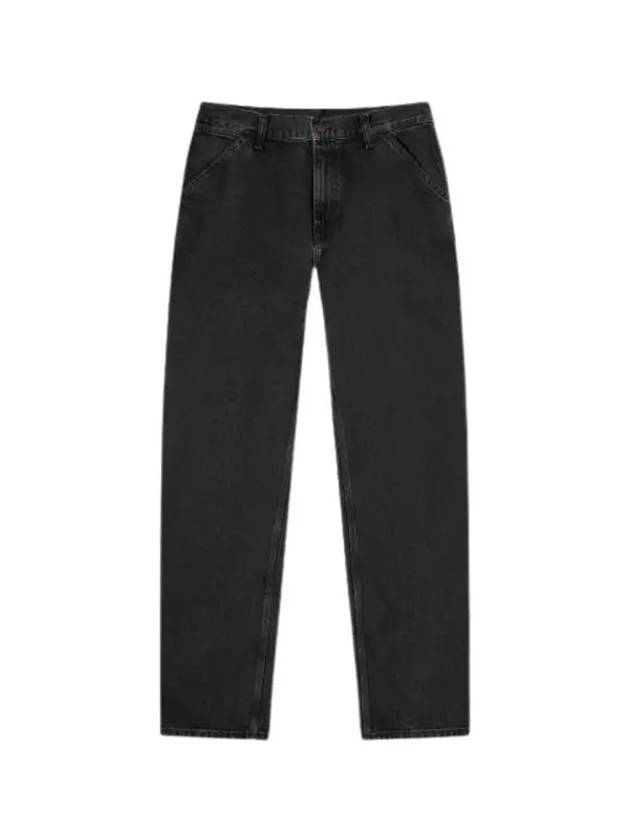 Men s Denim Straight Pants Black I032024 8906 - CARHARTT - BALAAN 1