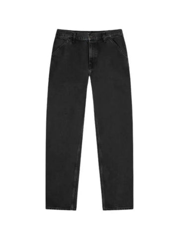 Men s Denim Straight Pants Black I032024 8906 - CARHARTT - BALAAN 1