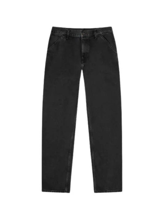 Men s Denim Straight Pants Black I032024 8906 - CARHARTT - BALAAN 2