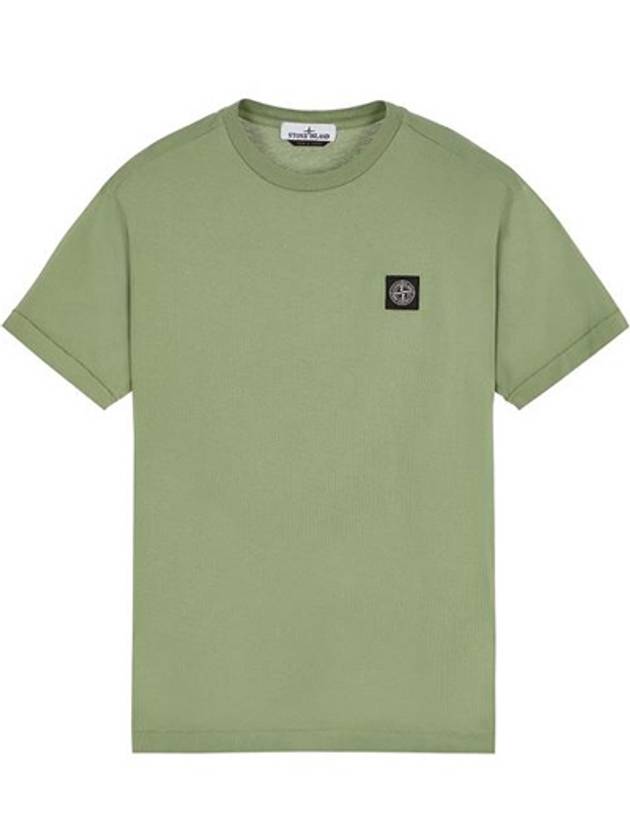 Logo Patch Cotton Short Sleeve T-Shirt Sage Green - STONE ISLAND - BALAAN 2