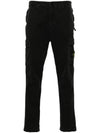 Compass Badge Cargo Straight Pants Black - STONE ISLAND - BALAAN 1