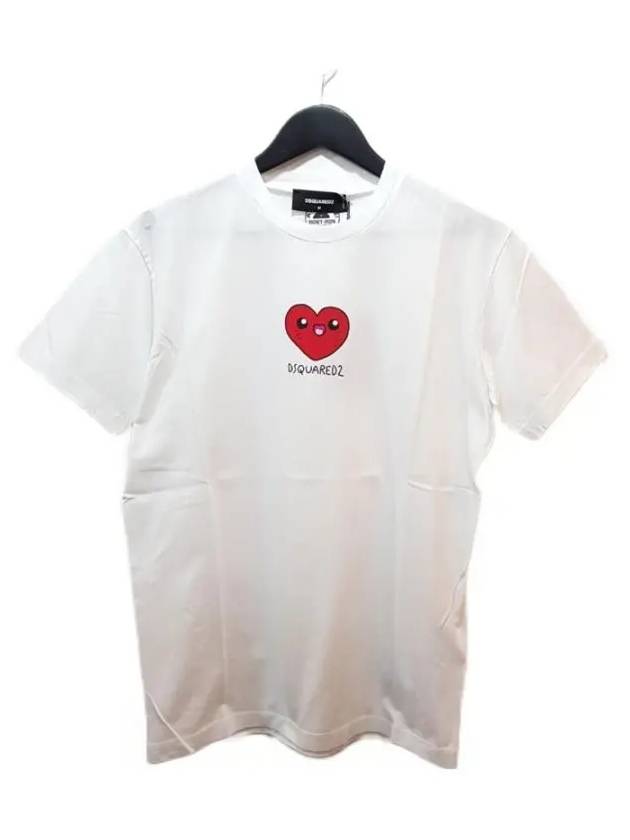 Heart Logo Short Sleeve T-shirt White - DSQUARED2 - BALAAN 2