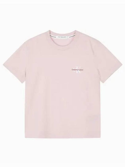 JEANS Women s Pink Small Monogram Logo Short Sleeve T Shirt J218883 TF6 - CALVIN KLEIN - BALAAN 2