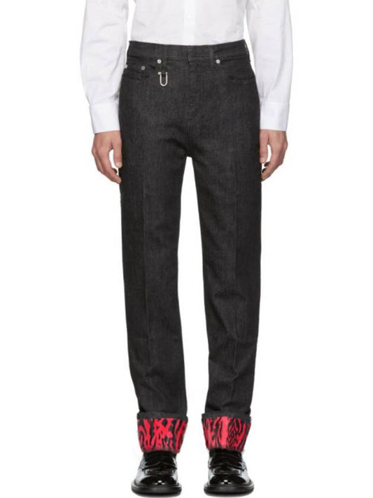 Red Printed Cuff Jeans - NEIL BARRETT - BALAAN 1