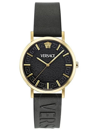 Versace Greca Slim Quartz Black Dial Men's Watch VE8Q00224 - VERSACE - BALAAN 1