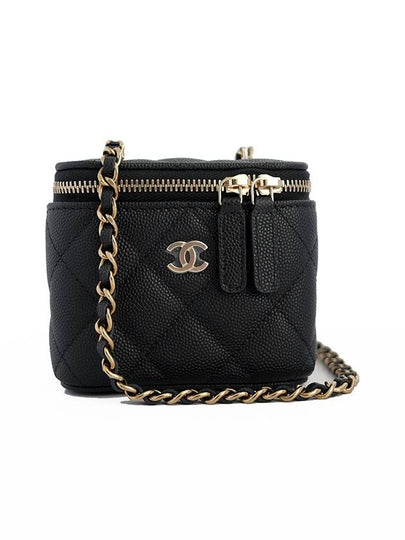 CC Logo Classic Vanity Small Cosmetic Case Mini Bag Black - CHANEL - BALAAN 2