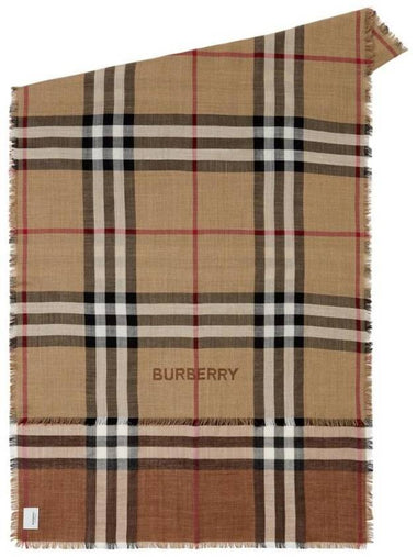 Check Wool Silk Muffler Beige - BURBERRY - BALAAN 1