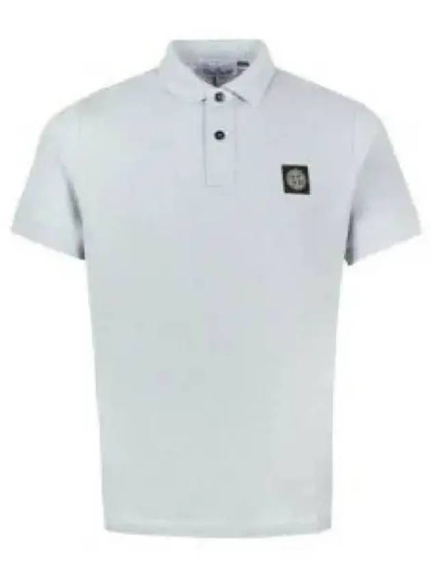 Pique Stretch Cotton Short Sleeve Polo Shirt Blue - STONE ISLAND - BALAAN 2