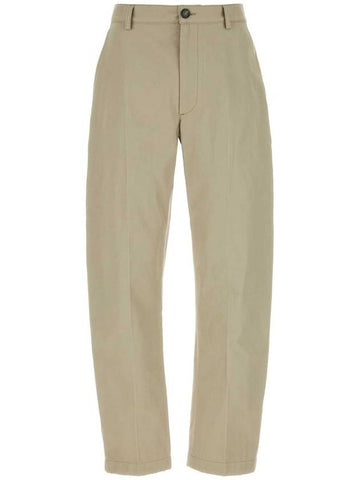 Cotton Twill Straight Pants Beige - BOTTEGA VENETA - BALAAN 1