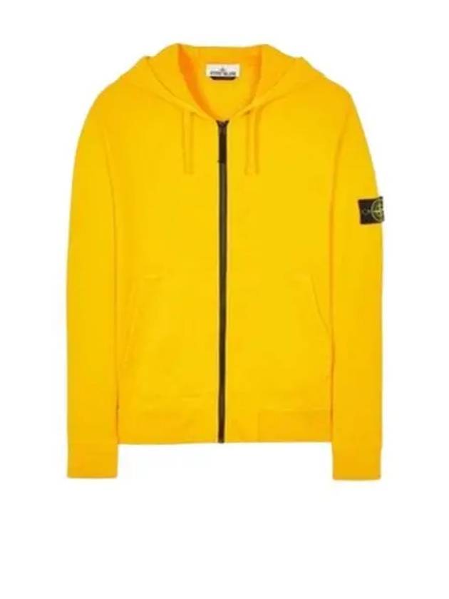 Wappen Patch Cotton Fleece Zip Up Hoodie Yellow - STONE ISLAND - BALAAN 2