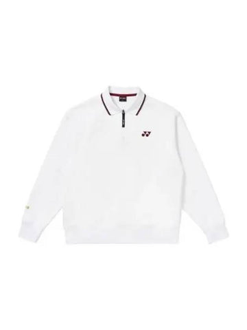 YONEX 235TL003U white line point half zip up collar sweatshirt - YOUNESS - BALAAN 1