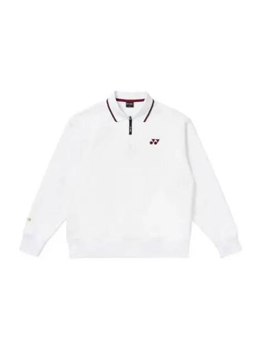 YONEX 235TL003U white line point half zip up collar sweatshirt - YOUNESS - BALAAN 1