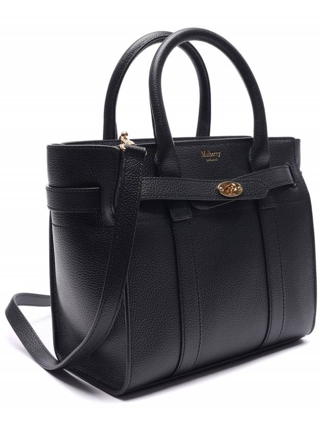 Bayswater Zipped Mini Classic Grain Tote Bag Black - MULBERRY - BALAAN 4