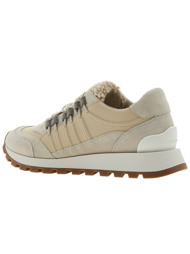 Women's Wool Low Top Sneakers Beige - BRUNELLO CUCINELLI - BALAAN 4