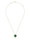 Van Cleef & Arpels Vintage Alhambra Pendant Necklace Yellow Gold Malachite - VANCLEEFARPELS - BALAAN 3