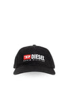 Corry Div Wash Logo Embroidery Base Ball Cap Black - DIESEL - BALAAN 1