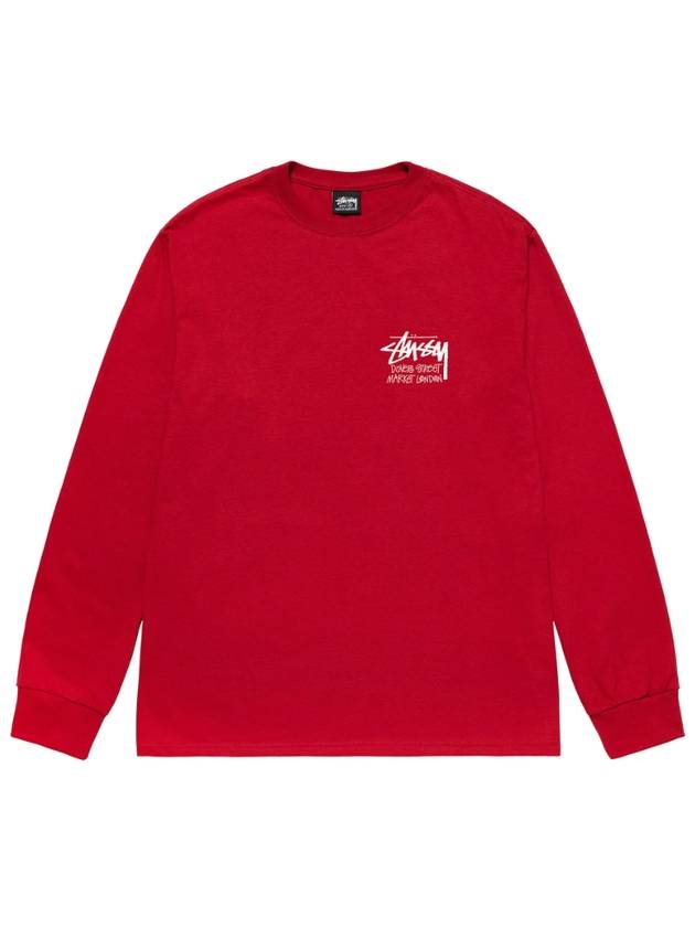 Stock Dover Street Market London Long Sleeve T-Shirt Dark Red 3993738 Stock DSM London LS T Shirt Dark Red - STUSSY - BALAAN 2