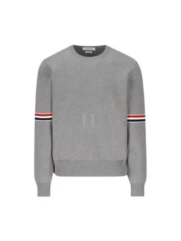 Men's Milan Stitch Armband Crew Neck Knit Top Light Grey - THOM BROWNE - BALAAN 2