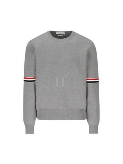 Men's Milan Stitch Armband Crew Neck Knit Top Light Grey - THOM BROWNE - BALAAN 2