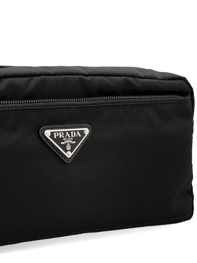 Triangle Logo Re-Nylon Pouch Bag Black - PRADA - BALAAN 5