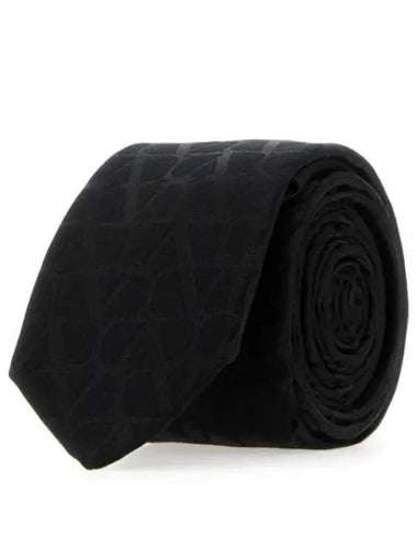 Wool Silk Tie Black - VALENTINO - BALAAN 1