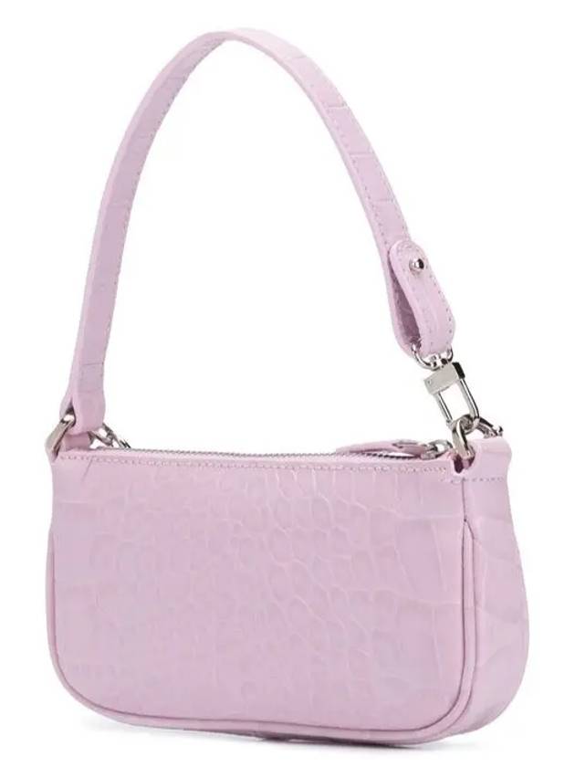 Mini Rachel Crocker Embossed Leather Shoulder Bag Pink - BY FAR - BALAAN 4