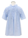 Sky blue ruffle neck blouse - MERLETTE - BALAAN 2