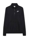 Women s Sportswear Club Fleece Half Zip Up Sweatshirt Black - NIKE - BALAAN 2