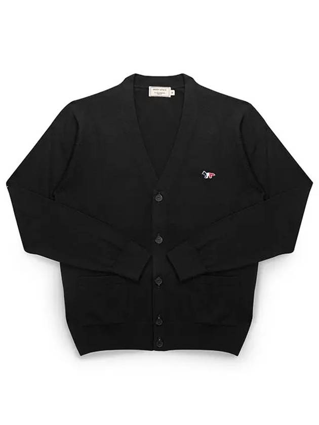 Tricolor Fox Patch Classic Cardigan Black - MAISON KITSUNE - BALAAN 3