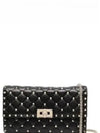 Rockstud Spike Leather Shoulder Bag Black - VALENTINO - BALAAN 2