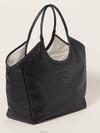 Ivy Logo Leather Tote Bag Black - MIU MIU - BALAAN 3